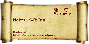 Mokry Sára névjegykártya